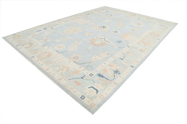 Hand Knotted Oushak Wool Rug 10' 1" x 13' 11" - No. AT30597