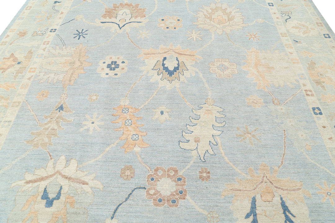 Hand Knotted Oushak Wool Rug 10' 1" x 13' 11" - No. AT30597