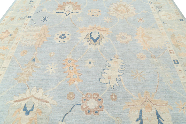 Hand Knotted Oushak Wool Rug 10' 1" x 13' 11" - No. AT30597