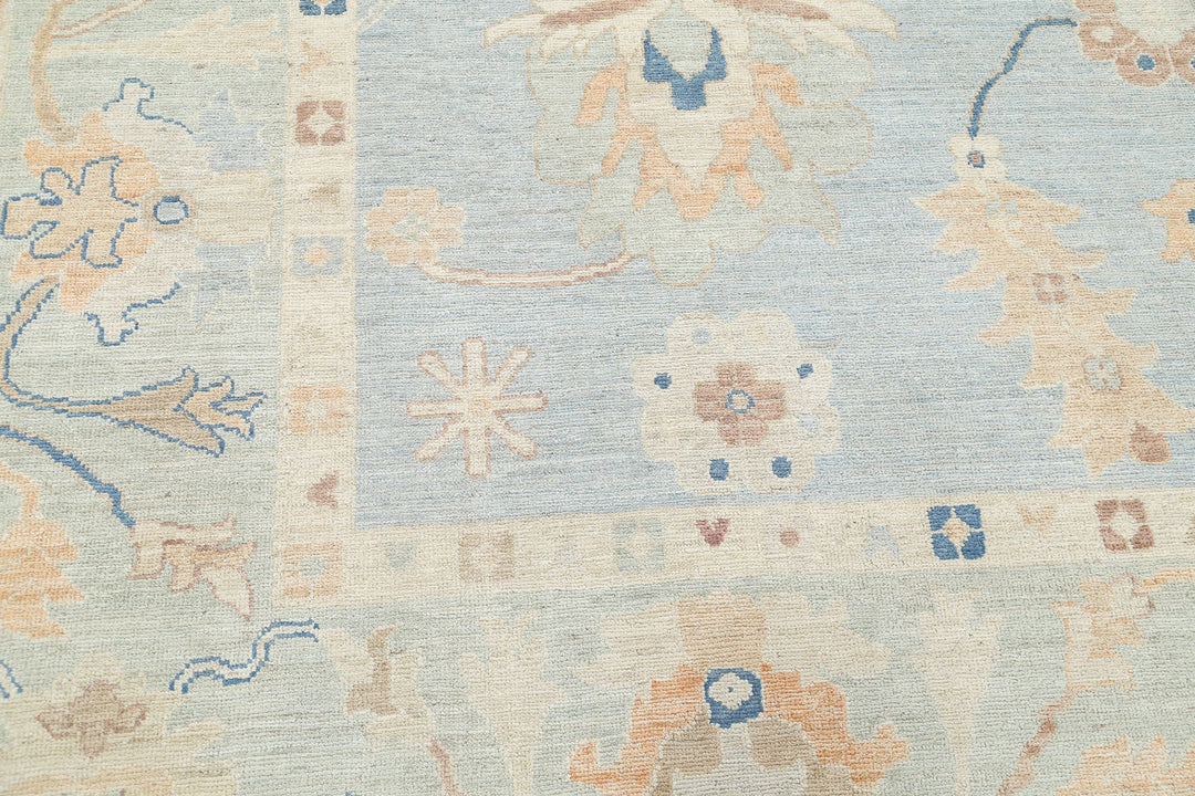 Hand Knotted Oushak Wool Rug 10' 1" x 13' 11" - No. AT30597