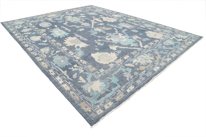 Hand Knotted Oushak Wool Rug 11' 11" x 14' 10" - No. AT33486
