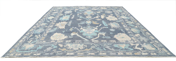 Hand Knotted Oushak Wool Rug 11' 11" x 14' 10" - No. AT33486