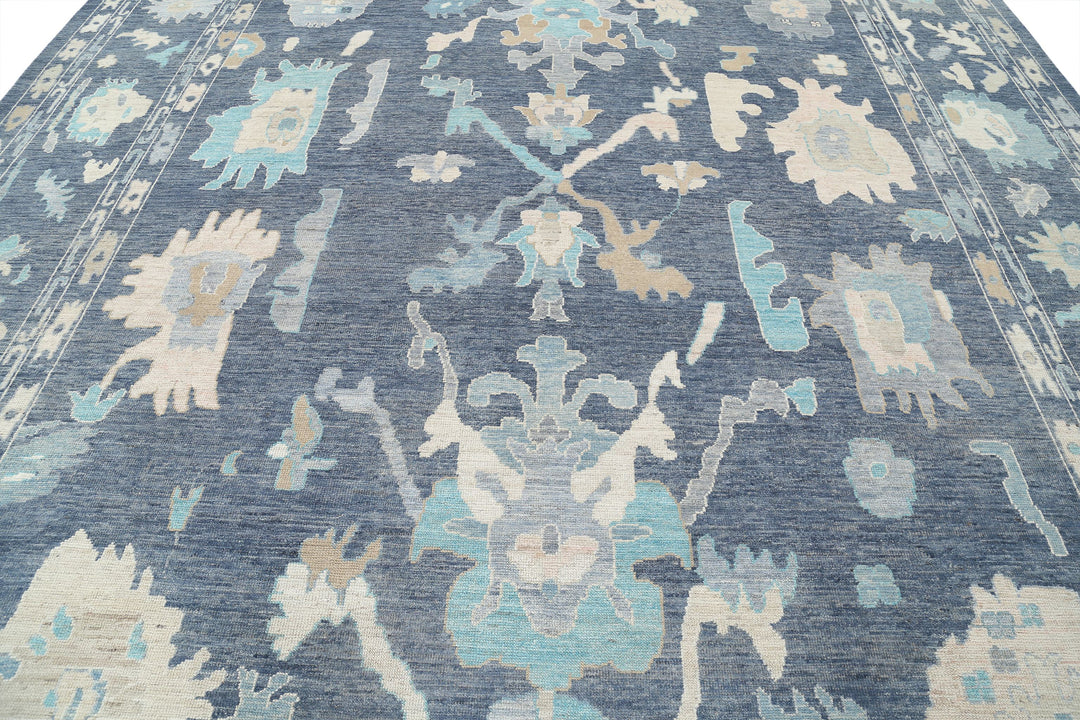 Hand Knotted Oushak Wool Rug 11' 11" x 14' 10" - No. AT33486