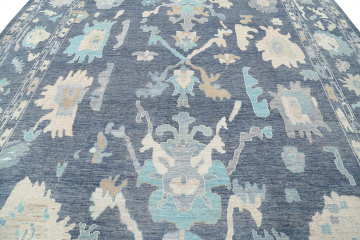 Hand Knotted Oushak Wool Rug 11' 11" x 14' 10" - No. AT33486