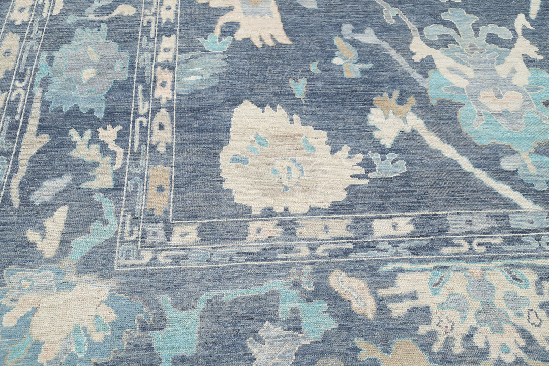 Hand Knotted Oushak Wool Rug 11' 11" x 14' 10" - No. AT33486