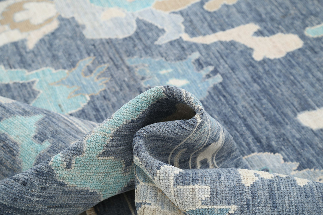 Hand Knotted Oushak Wool Rug 11' 11" x 14' 10" - No. AT33486