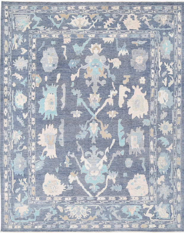 Hand Knotted Oushak Wool Rug 11' 11" x 14' 10" - No. AT33486