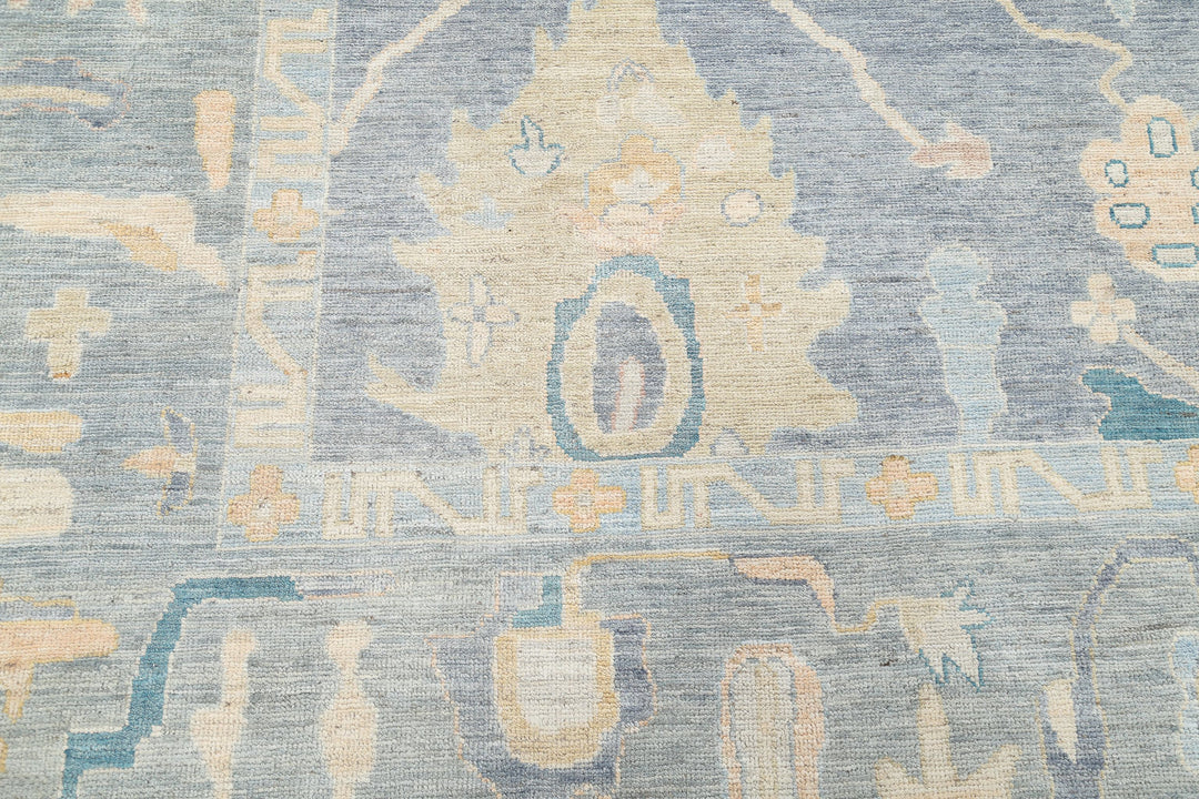 Hand Knotted Oushak Wool Rug 8' 11" x 11' 7" - No. AT94667
