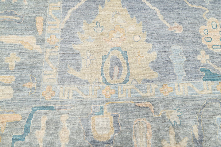 Hand Knotted Oushak Wool Rug 8' 11" x 11' 7" - No. AT94667