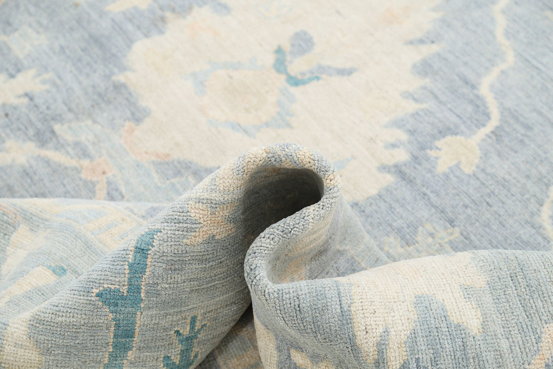 Hand Knotted Oushak Wool Rug 8' 11" x 11' 7" - No. AT94667