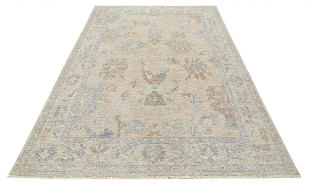 Hand Knotted Oushak Wool Rug 5' 9" x 8' 9" - No. AT85229