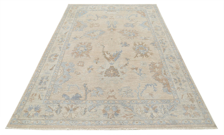 Hand Knotted Oushak Wool Rug 5' 9" x 8' 9" - No. AT85229