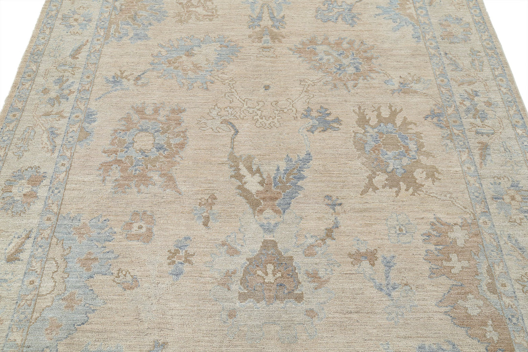 Hand Knotted Oushak Wool Rug 5' 9" x 8' 9" - No. AT85229