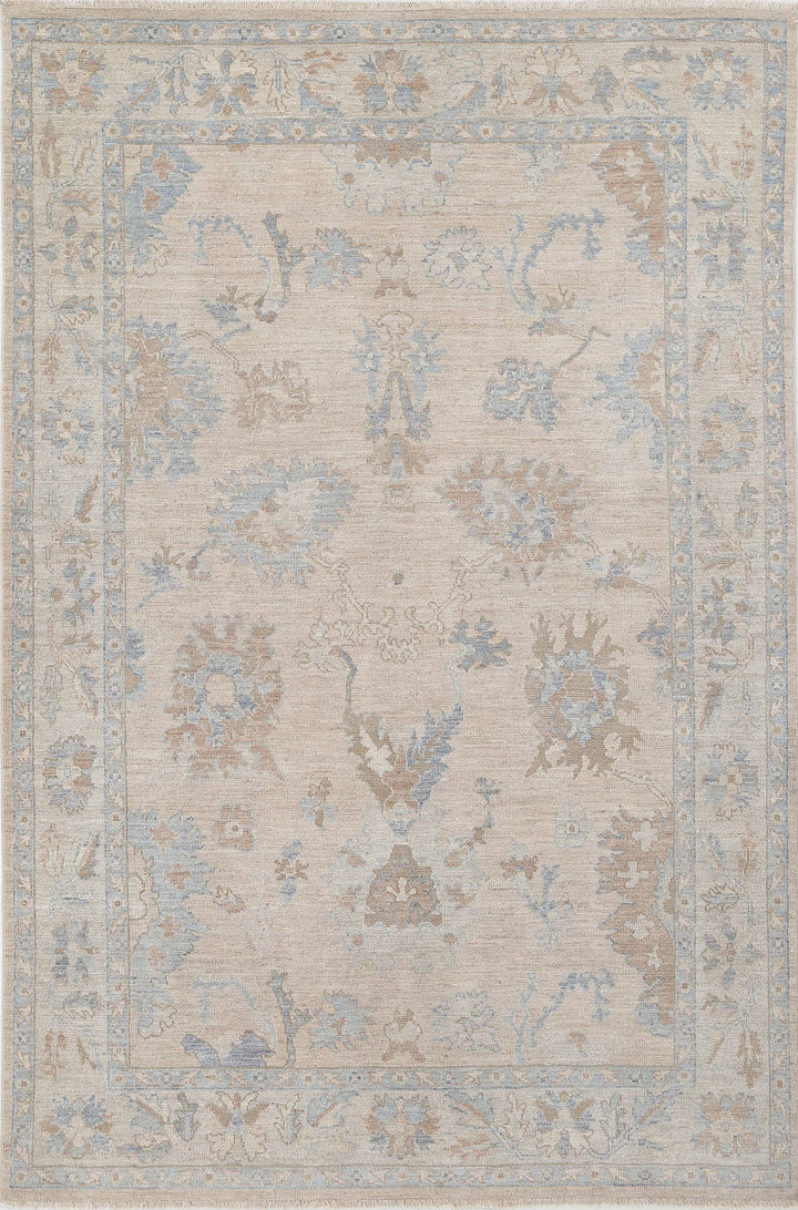 Hand Knotted Oushak Wool Rug 5' 9" x 8' 9" - No. AT85229