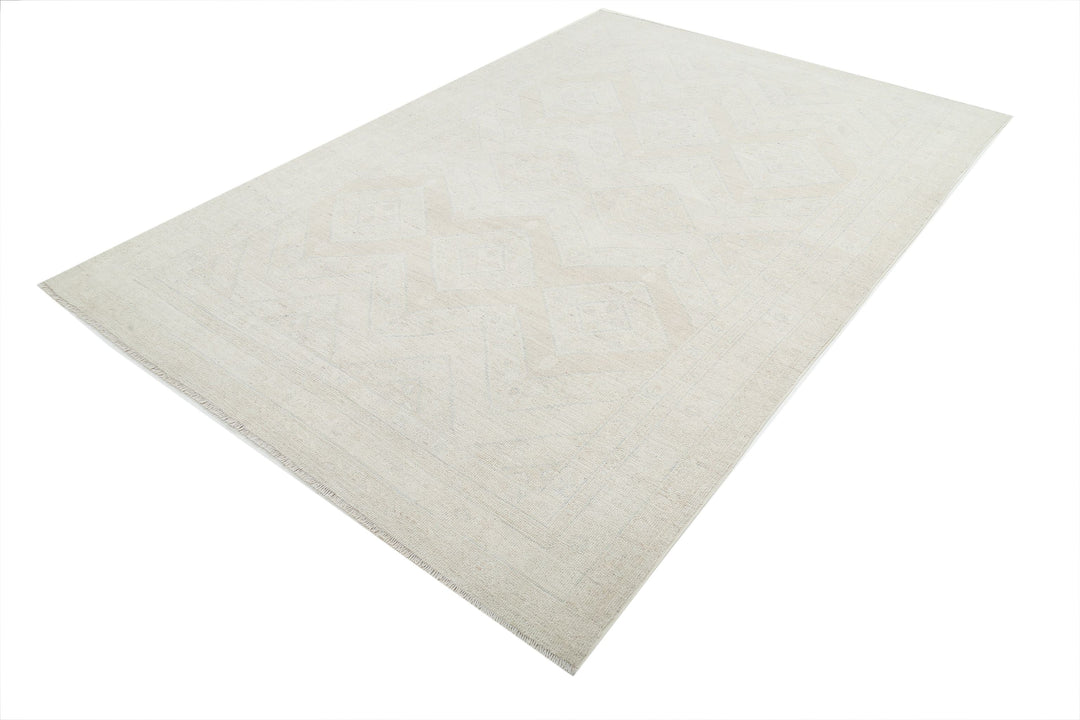 Hand Knotted Oushak Wool Rug 6' 3" x 9' 2" - No. AT66679