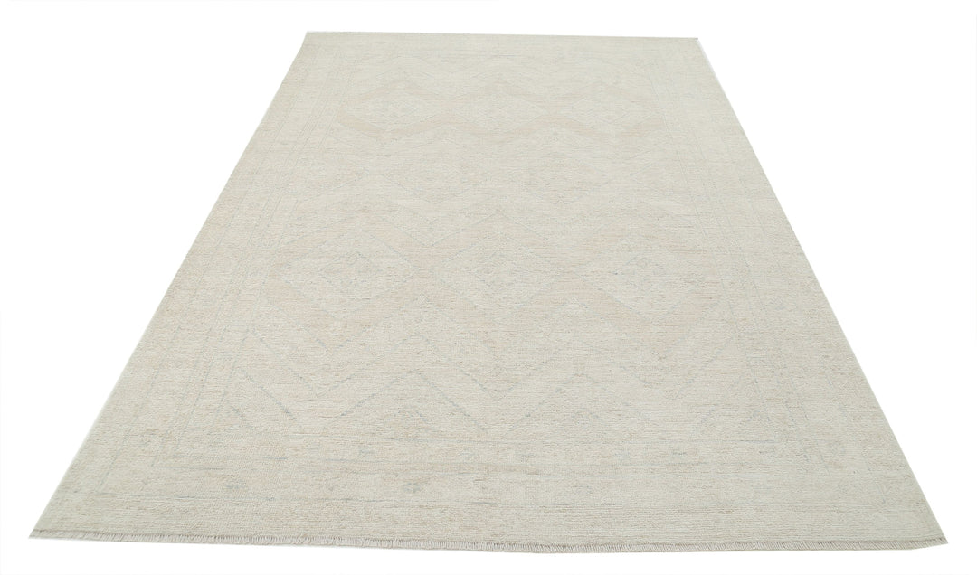 Hand Knotted Oushak Wool Rug 6' 3" x 9' 2" - No. AT66679
