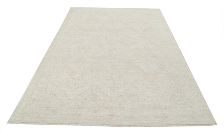 Hand Knotted Oushak Wool Rug 6' 3" x 9' 2" - No. AT66679
