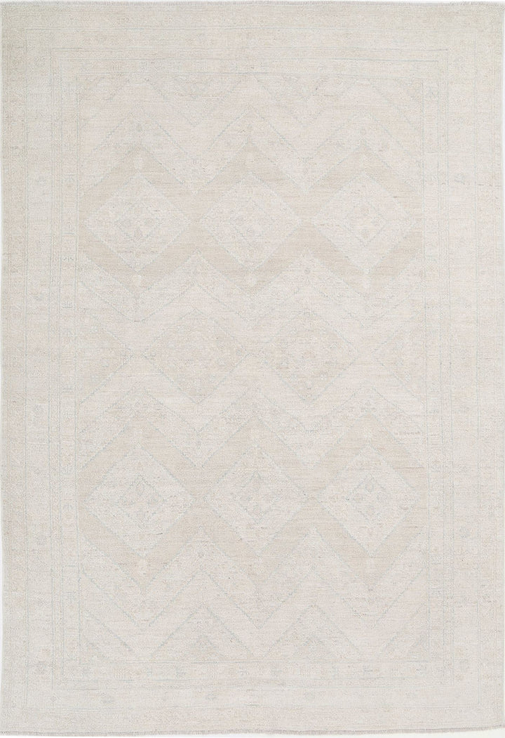 Hand Knotted Oushak Wool Rug 6' 3" x 9' 2" - No. AT66679