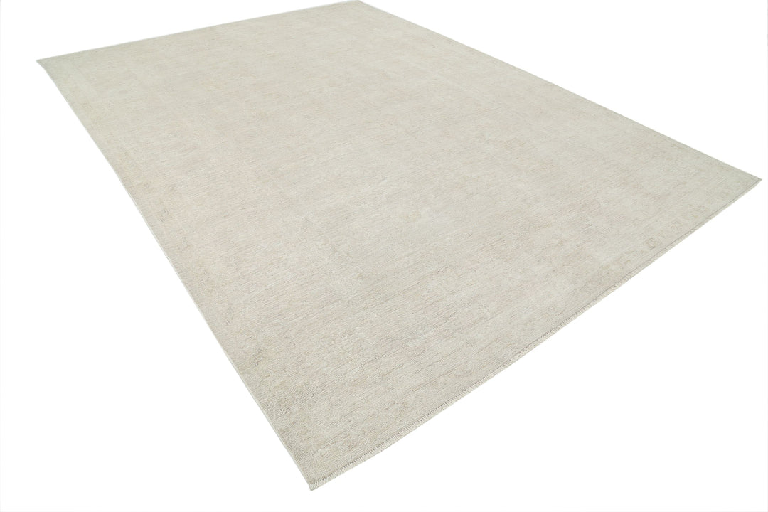 Hand Knotted Oushak Wool Rug 8' 8" x 11' 10" - No. AT38084