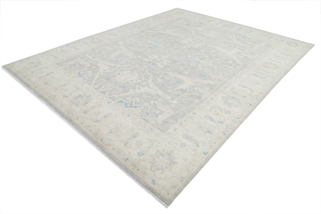 Hand Knotted Oushak Wool Rug 8' 11" x 11' 6" - No. AT81192