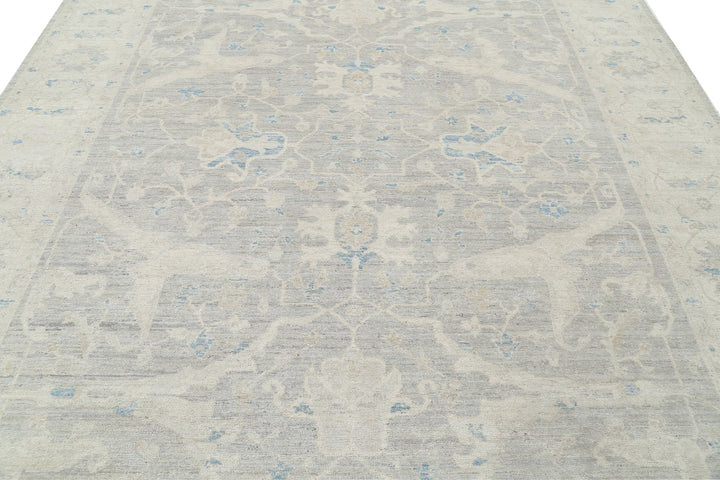 Hand Knotted Oushak Wool Rug 8' 11" x 11' 6" - No. AT81192