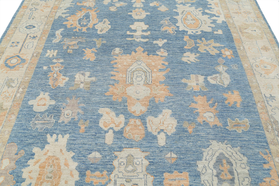 Hand Knotted Oushak Wool Rug 7' 11" x 9' 10" - No. AT20705