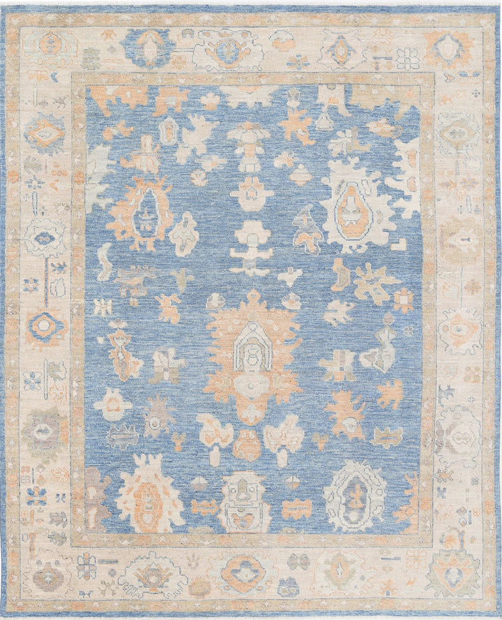 Hand Knotted Oushak Wool Rug 7' 11" x 9' 10" - No. AT20705