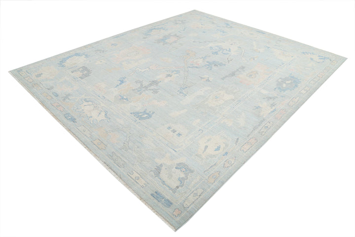 Hand Knotted Oushak Wool Rug 8' 4" x 10' 1" - No. AT49027