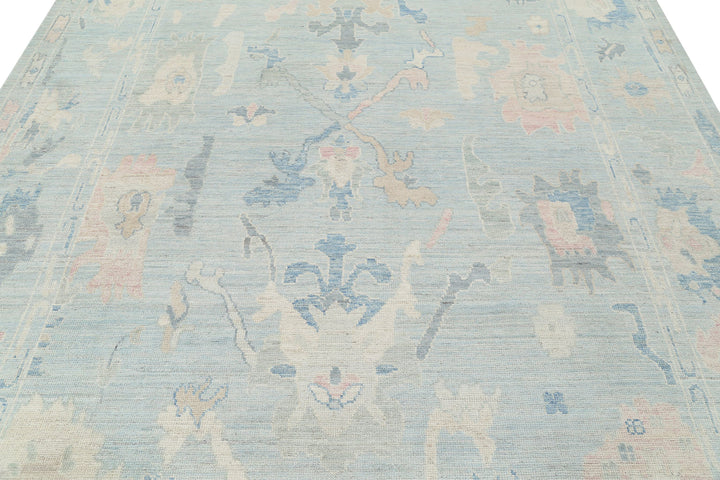 Hand Knotted Oushak Wool Rug 8' 4" x 10' 1" - No. AT49027