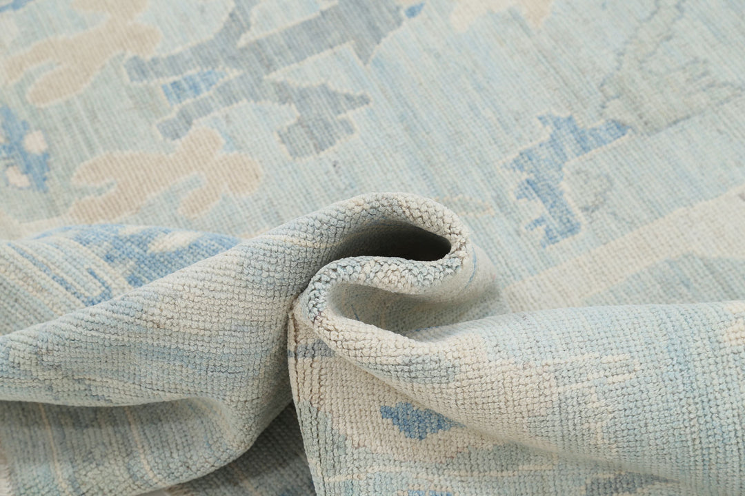 Hand Knotted Oushak Wool Rug 8' 4" x 10' 1" - No. AT49027