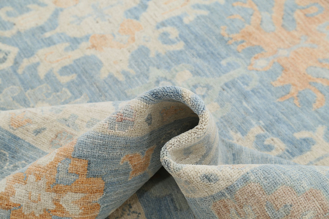 Hand Knotted Oushak Wool Rug 8' 10" x 11' 8" - No. AT12982