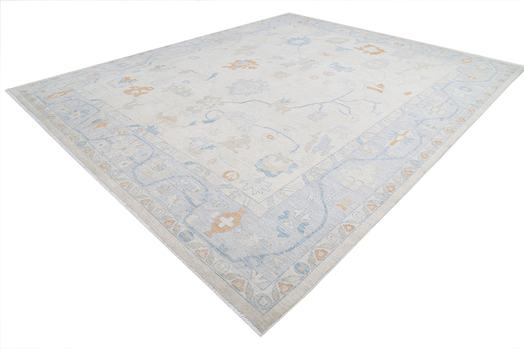 Hand Knotted Oushak Wool Rug 12' 1" x 14' 6" - No. AT22793
