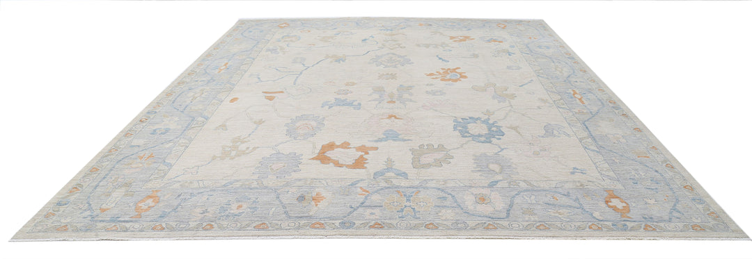 Hand Knotted Oushak Wool Rug 12' 1" x 14' 6" - No. AT22793