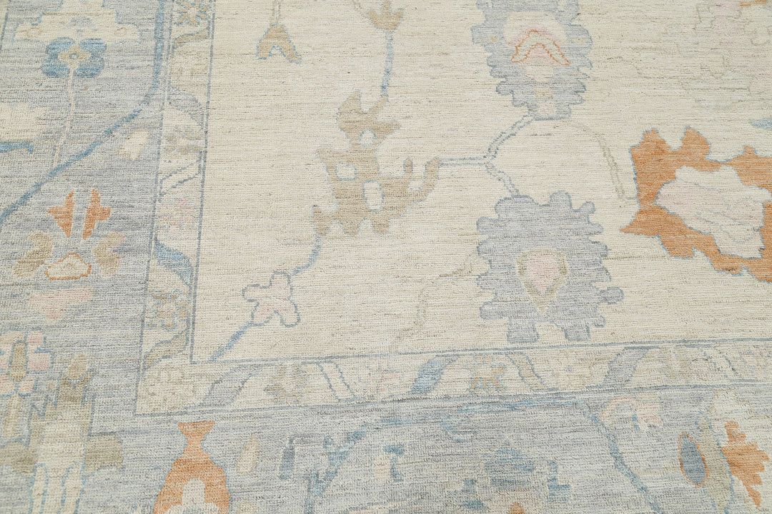Hand Knotted Oushak Wool Rug 12' 1" x 14' 6" - No. AT22793