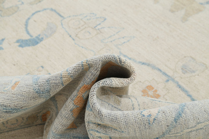 Hand Knotted Oushak Wool Rug 12' 1" x 14' 6" - No. AT22793