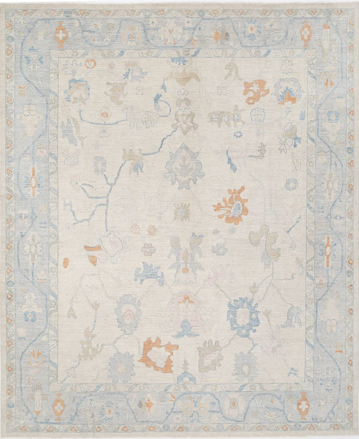 Hand Knotted Oushak Wool Rug 12' 1" x 14' 6" - No. AT22793