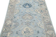 Hand Knotted Oushak Wool Rug 3' 2" x 9' 7" - No. AT29833