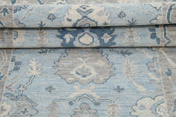 Hand Knotted Oushak Wool Rug 3' 2" x 9' 7" - No. AT29833