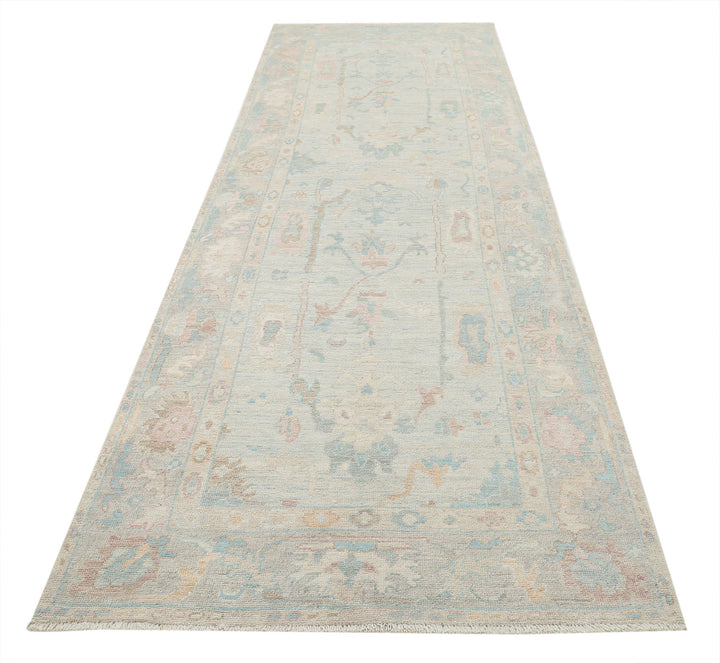 Hand Knotted Oushak Wool Rug 4' 1" x 12' 6" - No. AT30077