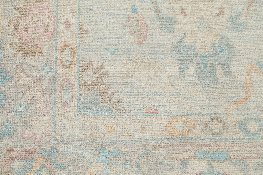 Hand Knotted Oushak Wool Rug 4' 1" x 12' 6" - No. AT30077