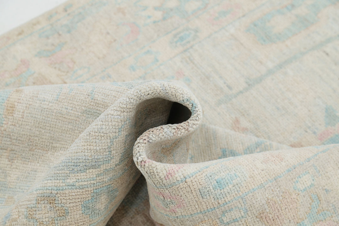 Hand Knotted Oushak Wool Rug 4' 1" x 12' 6" - No. AT30077