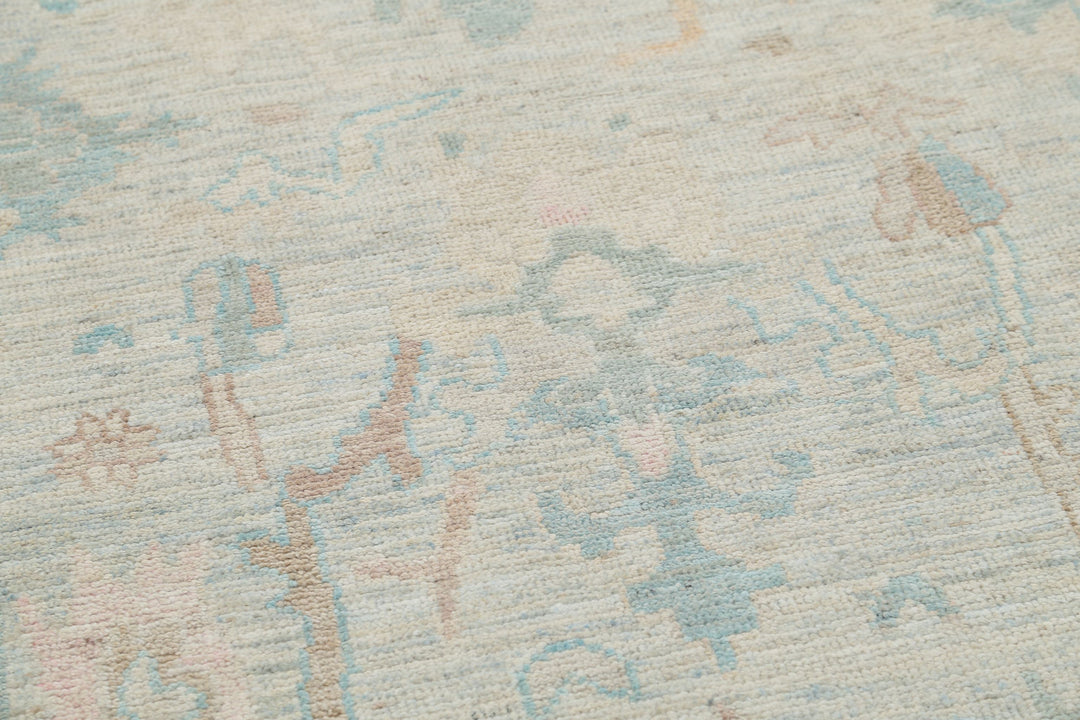 Hand Knotted Oushak Wool Rug 4' 1" x 12' 6" - No. AT30077