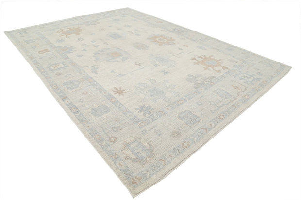 Hand Knotted Oushak Wool Rug 9' 9" x 13' 4" - No. AT44622