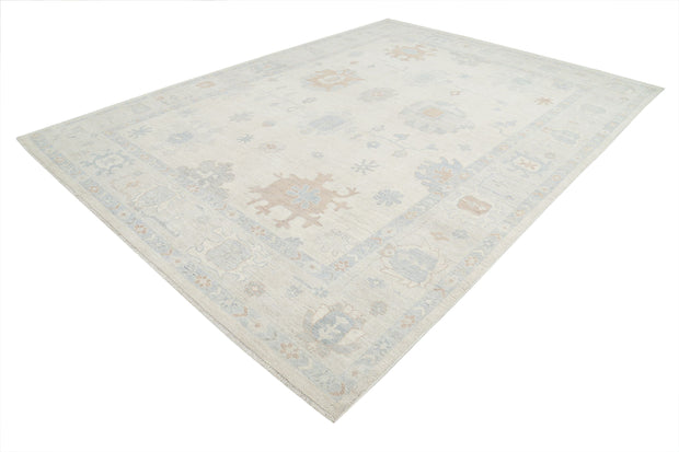 Hand Knotted Oushak Wool Rug 9' 9" x 13' 4" - No. AT44622