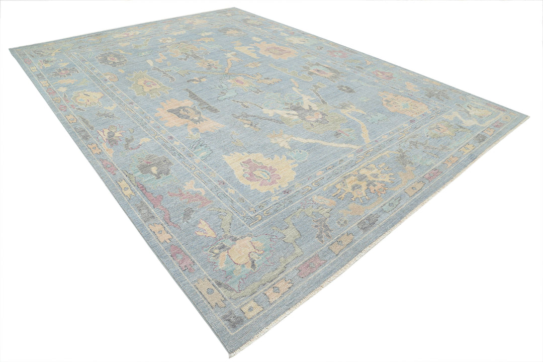Hand Knotted Oushak Wool Rug 10' 0" x 13' 7" - No. AT35751
