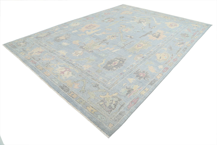 Hand Knotted Oushak Wool Rug 10' 0" x 13' 7" - No. AT35751