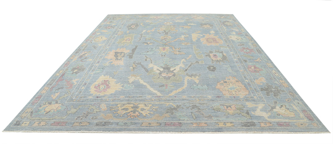 Hand Knotted Oushak Wool Rug 10' 0" x 13' 7" - No. AT35751