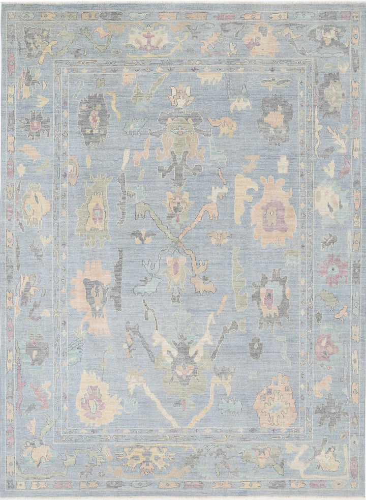 Hand Knotted Oushak Wool Rug 10' 0" x 13' 7" - No. AT35751