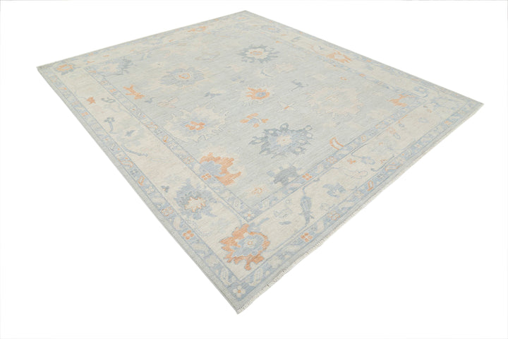 Hand Knotted Oushak Wool Rug 8' 2" x 9' 6" - No. AT44987