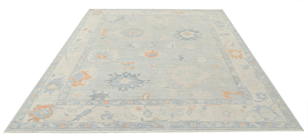 Hand Knotted Oushak Wool Rug 8' 2" x 9' 6" - No. AT44987